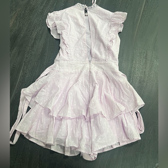 Selfie Leslie Lavender Ruffle Lace Romper Size Small - Picture 4 of 4